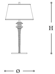Lampe Agata Opera Italamp - Dimensions de table